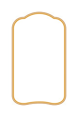 Golden 3d arch frame in oriental style. Islamic ornamental arch window, door. Indian decorative element, morocco shapes. Label, stamp, border for certificate and decorative design. Vector illustration