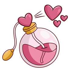 Hand drawn love potion illustration, PNG images, Valentine elements, Valentine Clipart.