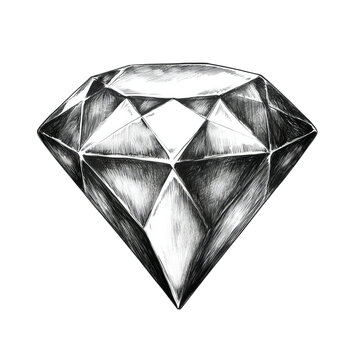 Detailed graphite diamond sketch