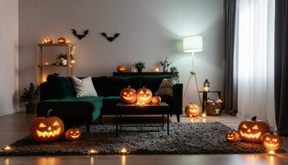 Obraz premium halloween glow in the dark wallpaper