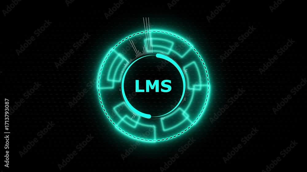Poster lms learning management system concept. interface technology, the future of user experience, journey