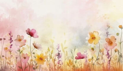watercolor flowers background