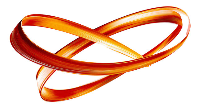 Two intertwined, fiery orange rings