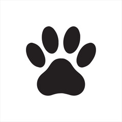 Animal Paw Print Silhouette Icon on Transparent Background
