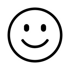 Fototapeta premium Minimalist smiling face inside circle outline on white background 