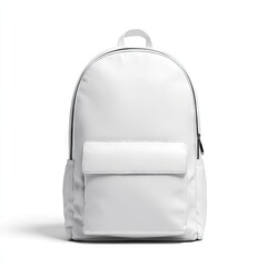 White backpack with zippered pocket