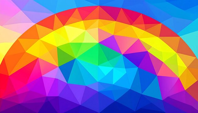 Colorful polygon rainbow - Powered by Adobe