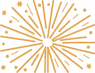 Golden firework burst on white background