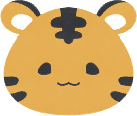 귀여운 호랑이 얼굴 일러스트