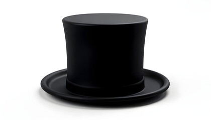 Cylinder black top hat isolated on white background. 3d rendered cylinder hat illustration