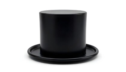 Cylinder black top hat isolated on white background. 3d rendered cylinder hat illustration
