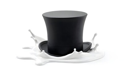 Cylinder black top hat isolated on white background. 3d rendered cylinder hat illustration
