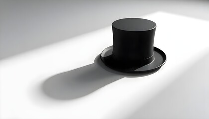 Cylinder black top hat isolated on white background. 3d rendered cylinder hat illustration