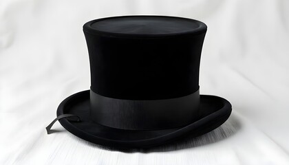 Cylinder black top hat isolated on white background. 3d rendered cylinder hat illustration