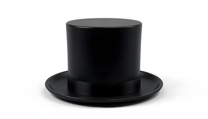 Cylinder black top hat isolated on white background. 3d rendered cylinder hat illustration