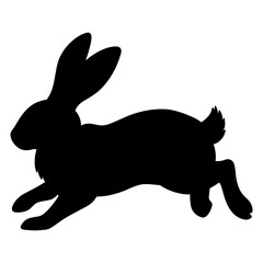 Cute rabbit silhouette vector illustration isolated on white background for logo, design, and decoration