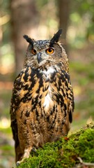 Fototapeta premium Eagle-owl in forest setting