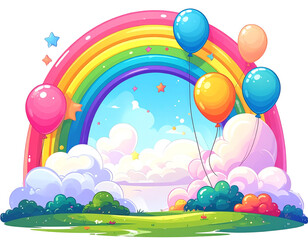  Rainbow Over Mountains PNG