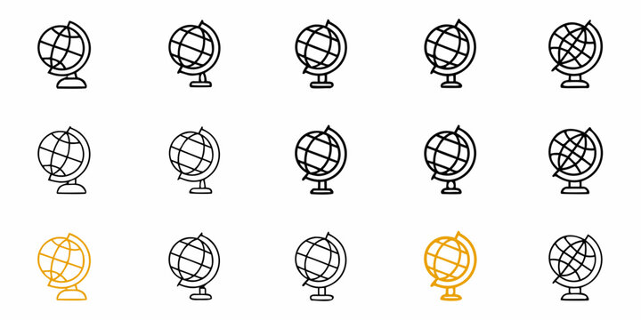 Diverse collection of globe icons representing global reach, education, and international business opportunities