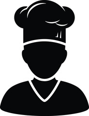 Silhouette chef hat icon professional culinary artist icon vector food service symbol vector