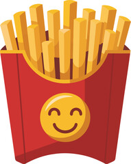 Happy french fries emoji fast food meal joyful snack vector