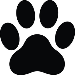 Black paw print icon simple vector graphic pet animal love symbol vector