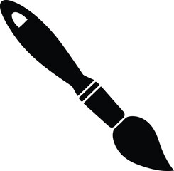 Fototapeta premium Artist paint brush silhouette simple flat design icon vector