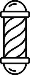 Classic barber pole icon simple line art vintage style business symbol vector