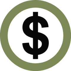 Dollar sign icon symbol graphic for finance business currency money vector