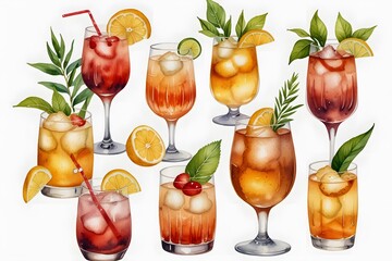 The photo shows ginger-infused cocktails, each topped with a fresh garnish. The drinks look vibrant and inviting, perfect for a refreshing summer evening.