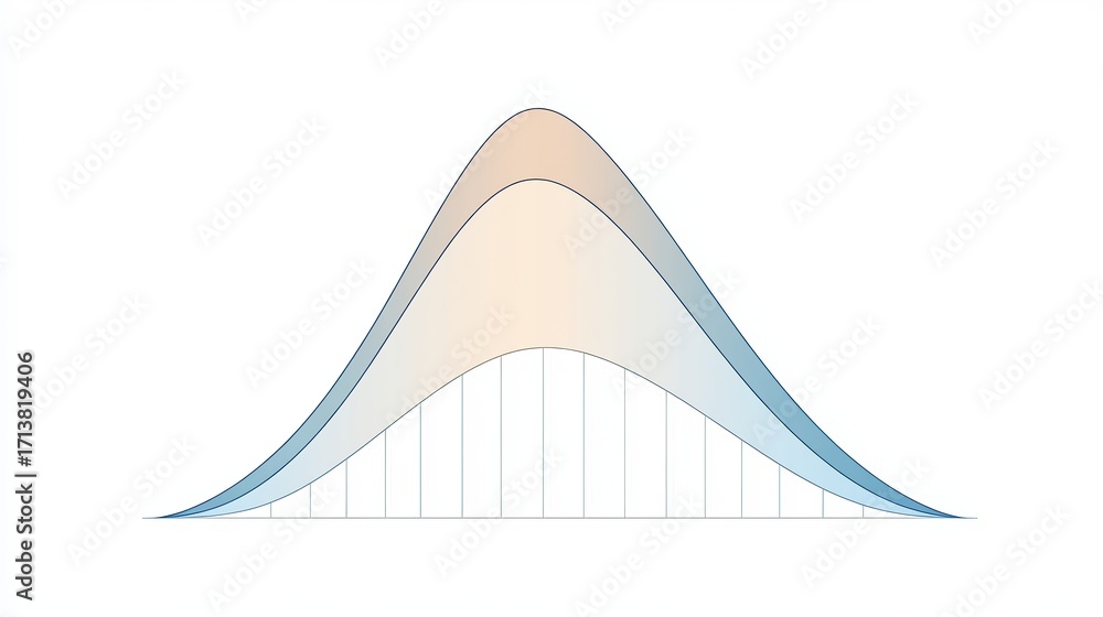 Aufkleber a overlapping graph featuring two curves, illustrating a statistical distribution or data analysis c