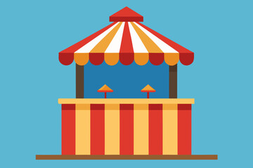 Obraz premium Cartoon carnival ticket booth vector illustration