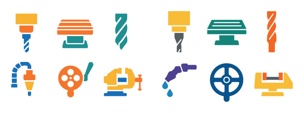 Colorful CNC Icon Grid