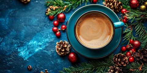 Cozy Christmas Vibes: Coffee and Decorations from Above