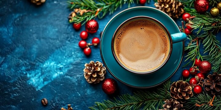 Cozy Christmas Vibes: Coffee and Decorations from Above