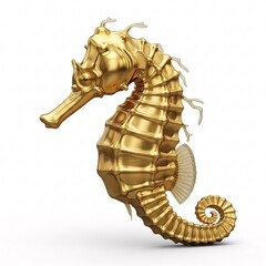 Golden Seahorse With Textured Surface