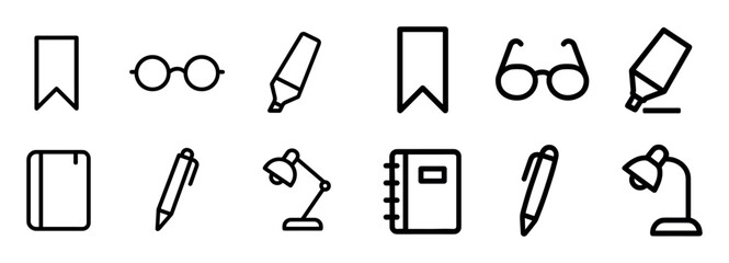 Fototapeta premium Minimal Reading Icons