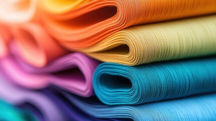 Colorful fabric materials displayed at a craft fair, showcasing a variety of bold hues.