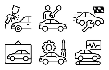 Naklejka premium Car Tune-Up Icons