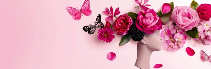 Celebrating women's achievements in various shades of pink.