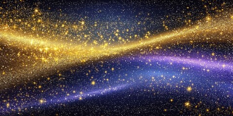 An artistic representation of luxury with sparkling gold and enchanting purple illumination.
