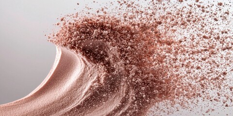 Exploring the Soft Flow of Blush Powder in Cosmetics