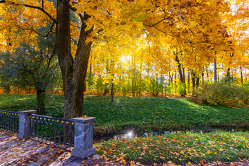 Catherine park in autumn, Tsarskoe Selo (Pushkin), Saint Petersburg, Russia