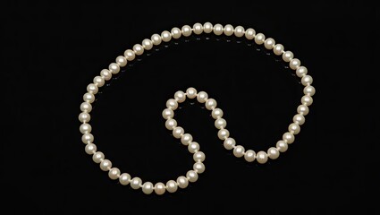 pearl necklace on black background