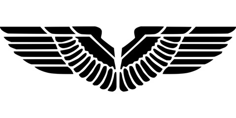 Bold black wing emblem symbolizing freedom, power, and aspiration for dynamic branding