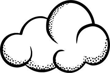 Whimsical cartoon cloud with playful polka dot accents adds charm to any creative project