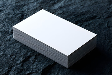 Thick Business Card Stack Mockup on Dark Stone