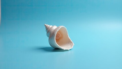 seashell on blue background