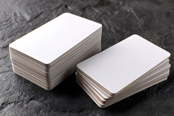 Rounded Corner Business Card Stack Mockup