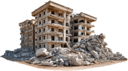 Devastation: A solitary scene unfolds, depicting the aftermath of a destructive event, presenting a poignant visual representation of loss and despair.